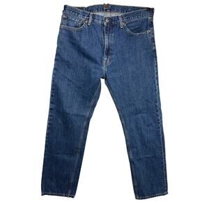 Levi’s Men's 505 Regular Fit Straight Leg Zipper Fly Dark Wash Denim Jeans 38x34